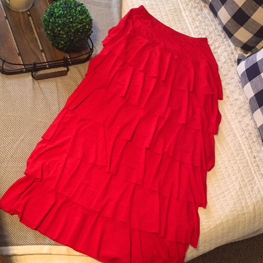 Red Nuggles layering skirt